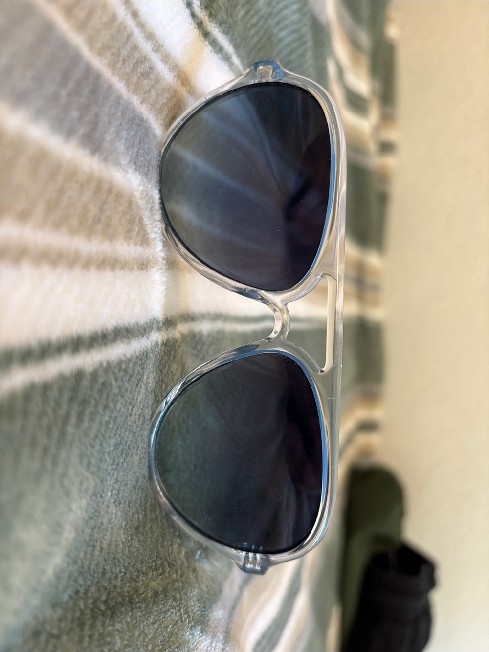 MICHAEL Michael Kors Clear Frame Sunglasses with Blue Inner Lay